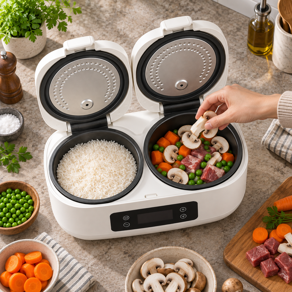 🍚 DualPot™ 2-in-1 Smart Rice Cooker | Two Meals at Once ✨