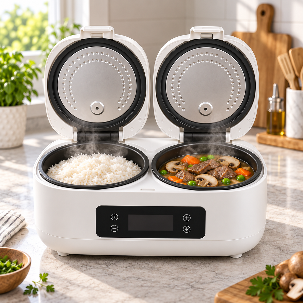 🍚 DualPot™ 2-in-1 Smart Rice Cooker | Two Meals at Once ✨