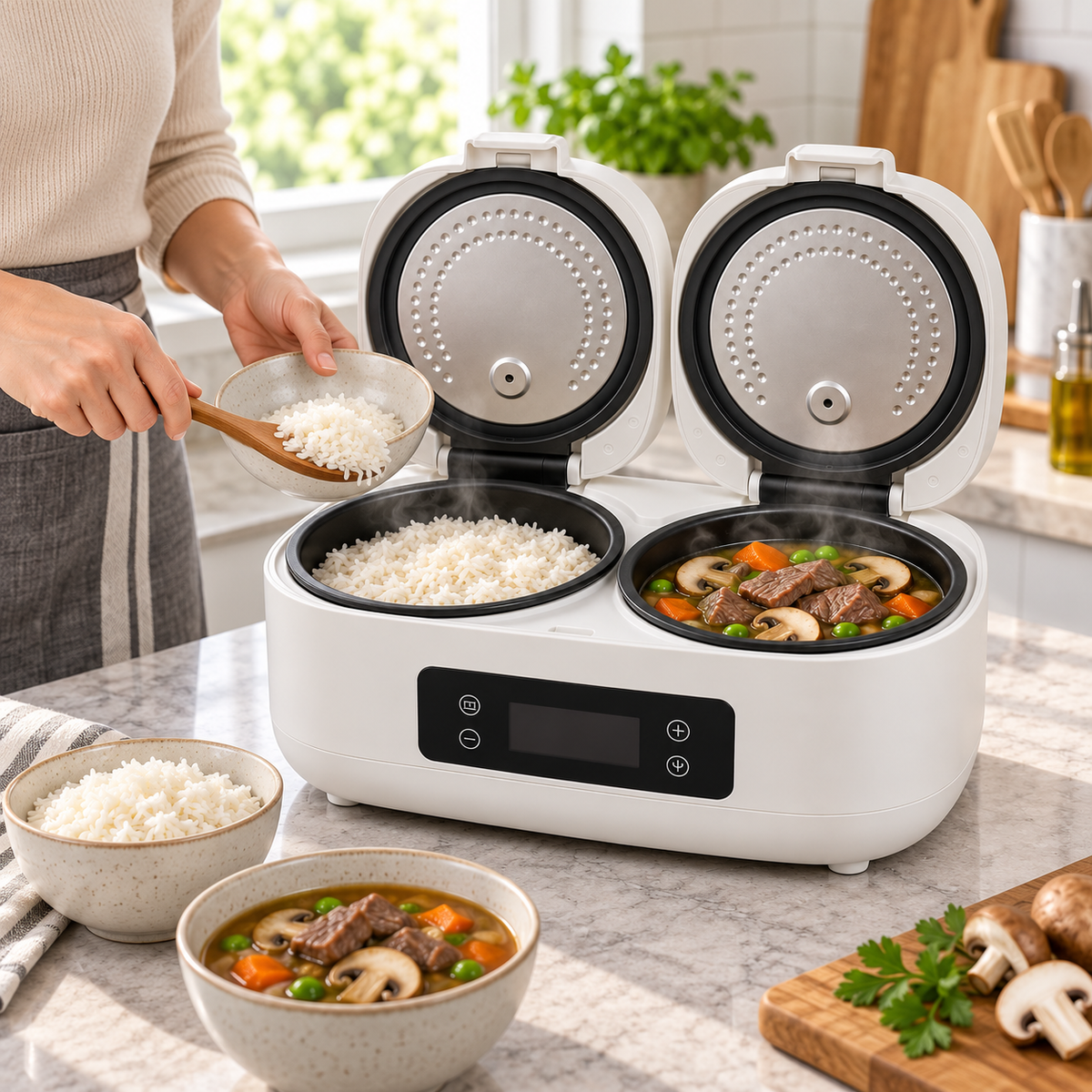 🍚 DualPot™ 2-in-1 Smart Rice Cooker | Two Meals at Once ✨