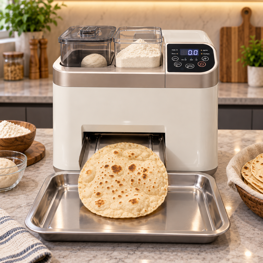 🥞 FreshPress™ Automatic Flatbread Maker | One-Touch Roti, Tortilla & Chapati Machine