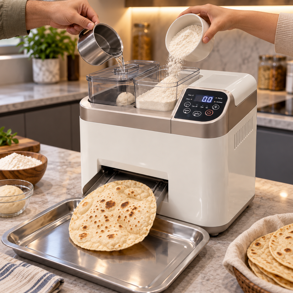 🥞 FreshPress™ Automatic Flatbread Maker | One-Touch Roti, Tortilla & Chapati Machine