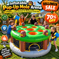 🔨 Inflatable Pop-Up Mole Arena 🎃 6-Player Backyard Whack Game with Soft Hammer for Kids & Family Parties