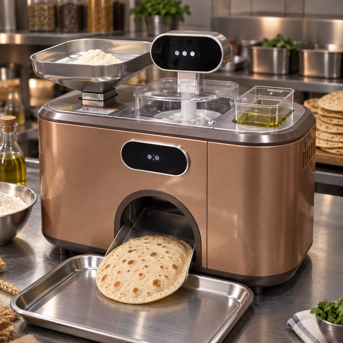 Automatic Flatbread Maker ✨ Smart Mixing, Auto Baking & Fresh Homemade Bread in Minutes