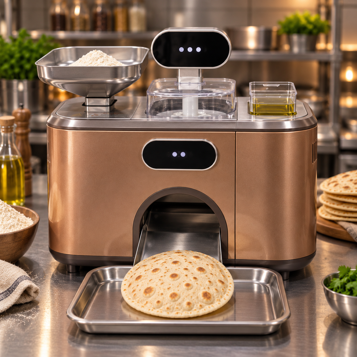 Automatic Flatbread Maker ✨ Smart Mixing, Auto Baking & Fresh Homemade Bread in Minutes