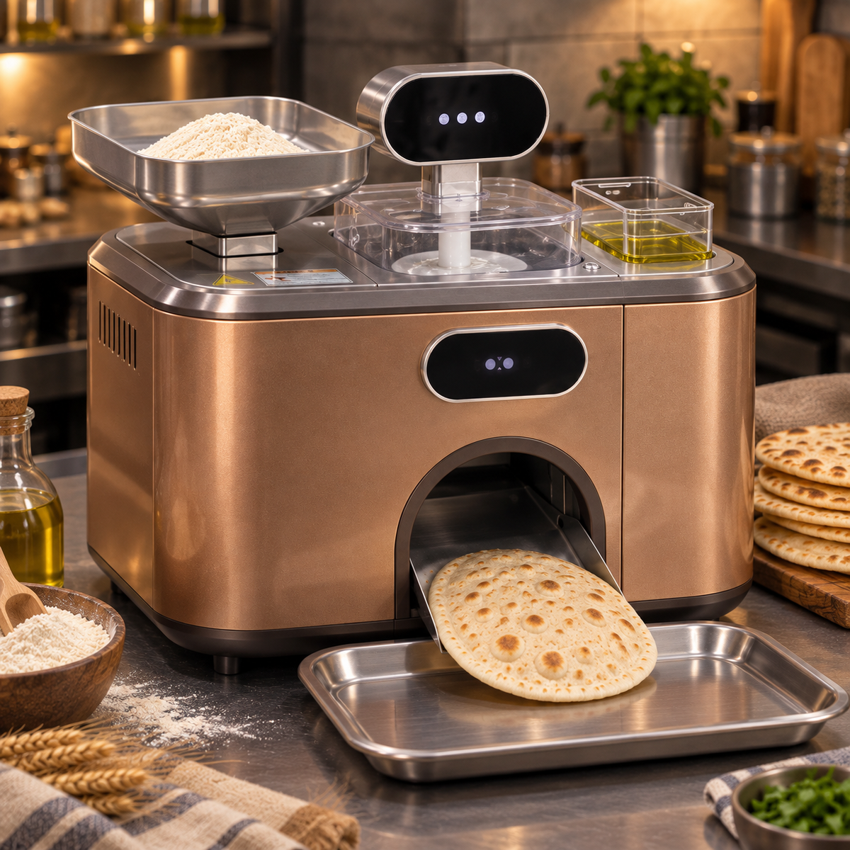 Automatic Flatbread Maker ✨ Smart Mixing, Auto Baking & Fresh Homemade Bread in Minutes