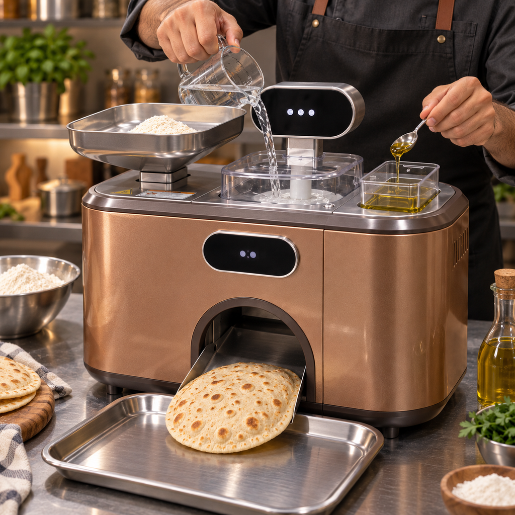 Automatic Flatbread Maker ✨ Smart Mixing, Auto Baking & Fresh Homemade Bread in Minutes