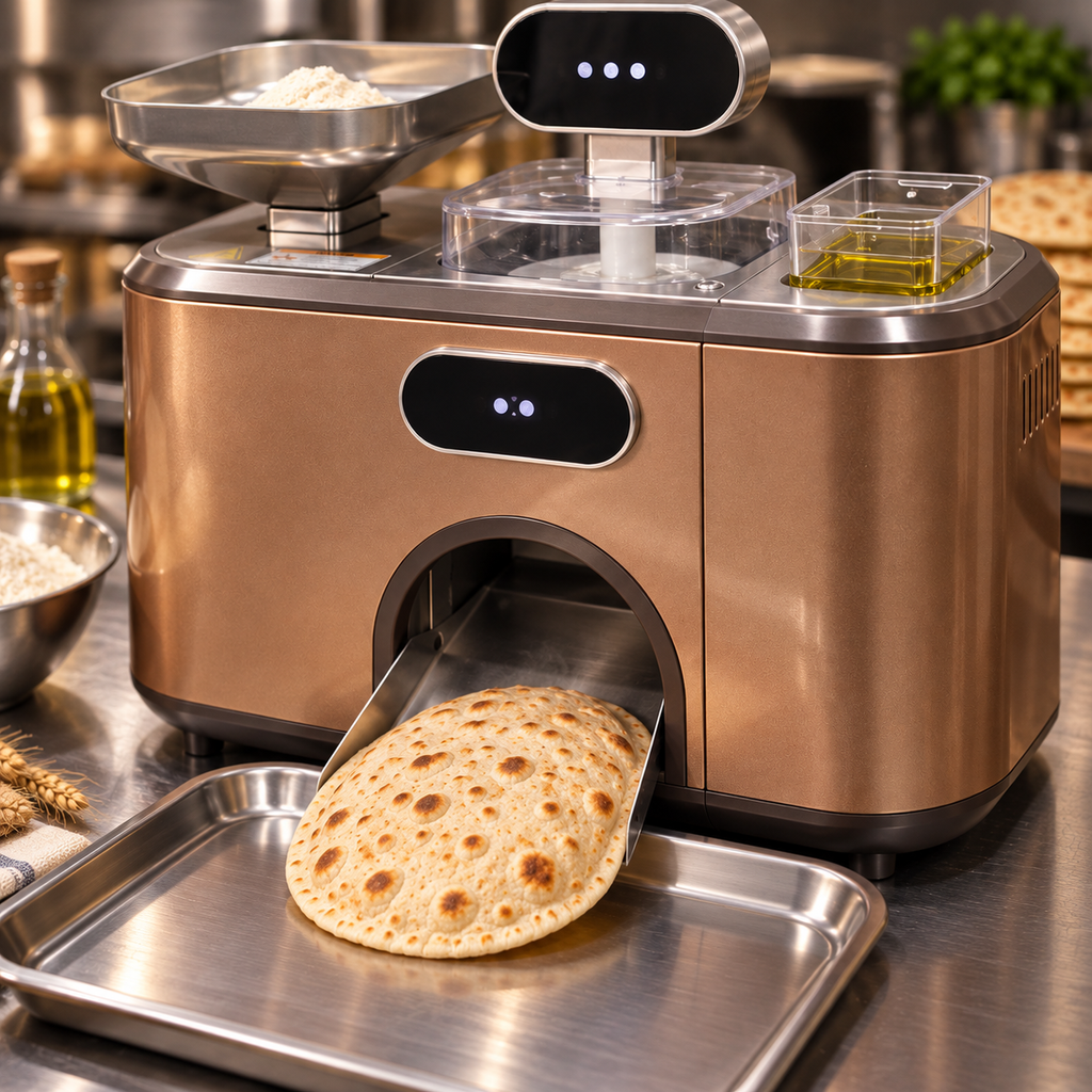Automatic Flatbread Maker ✨ Smart Mixing, Auto Baking & Fresh Homemade Bread in Minutes